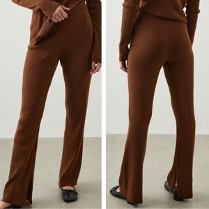 NWOT Rails Jules Pant Brown Ribbed Wide Leg Sweater Pants sz M